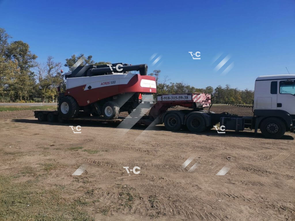 Перевозка комбайна на трале-8